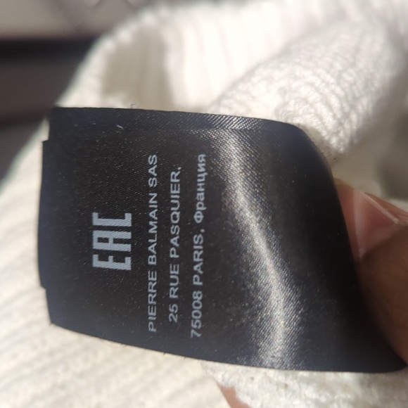 Balmain Men's White Cable Knit Sweater - Size M Like New - Picture 7 of 13